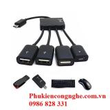 Cáp OTG ra 3 cổng USB hỗ trợ sạc nguồn cho Smartphone Android