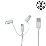 Cáp sạc 3 đầu Energizer USB C Lightning Micro USB dài 1.2m - C11UBX3CFWH4