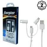 Cáp sạc 3 đầu Energizer USB C Lightning Micro USB dài 1.2m - C11UBX3CFWH4