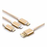 Cáp sạc 3 đầu Micro USB - Lightning - USB Type C