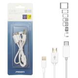 Cáp sạc 3 đầu Pisen chân Lightning, Type C, Micro USB