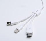 Cáp sạc 3 đầu Pisen chân Lightning, Type C, Micro USB