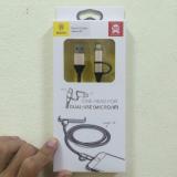 Cáp sạc Baseus 2 in 1 dây dù  lightning và Micro USB