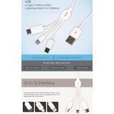 Cáp sạc đa năng 3 trong 1 Pisen Type C, MicroUsb, Lightning