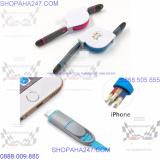 Cáp Sạc Đa Năng Dây Rút 2 in 1 (Màu trắng)