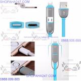 Cáp Sạc Đa Năng Dây Rút 2 in 1 (Màu trắng)