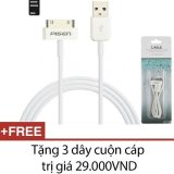 Cáp sạc pisen cho iphone 4 ipad 1/2/3 + tặng 3 dây cuộn cáp-hàng nhập khẩu