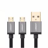 Cáp sạc chia 2 đầu micro USB dài 1.5m Ugreen 40349 (Đen)