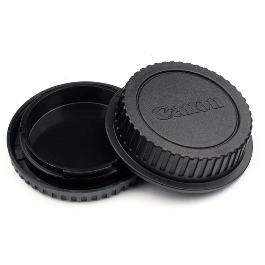 Cap nắp sau lens ống kính và nắp body cho máy ảnh chuyên nghiệp Canon (Đen)