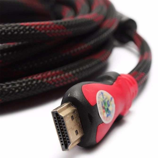 Hình ảnh Cáp tín hiệu HDMI Full HD bọc lưới 20m (Đỏ đen)