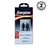 Cáp Type-C 2.0 to Micro USB Energizer 1.2m C11C2MCGBK4 (Đen)