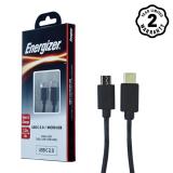 Cáp Type-C 2.0 to Micro USB Energizer 1.2m C11C2MCGBK4 (Đen)