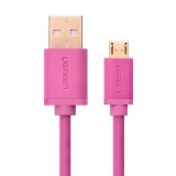 Cáp Ugreen sạc Micro-USB 2.0 gold-plated 0.5M (Hồng)