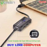 Cáp USB 3.1 Type C to Lan và 3 cổng USB 2.0 Ugreen 30289(Đen)