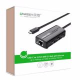 Cáp USB 3.1 Type C to Lan và 3 cổng USB 2.0 Ugreen 30289(Đen)