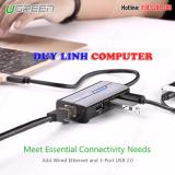 Cáp USB 3.1 Type C to Lan và 3 cổng USB 2.0 Ugreen 30289(Đen)
