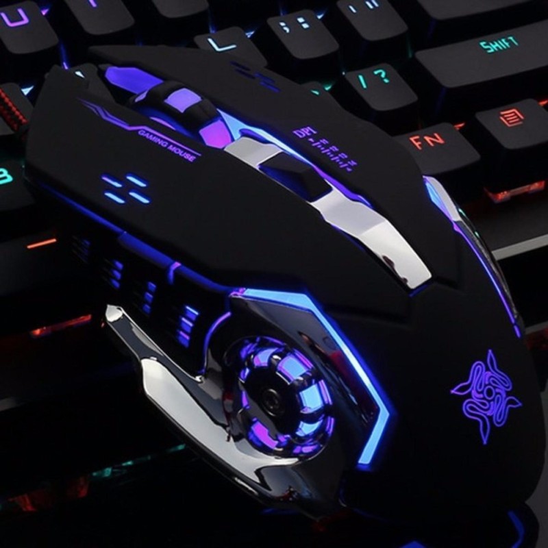 Chuột chơi Game GearLord G502 có đèn LED đổi màu cực đẹp (Đen)