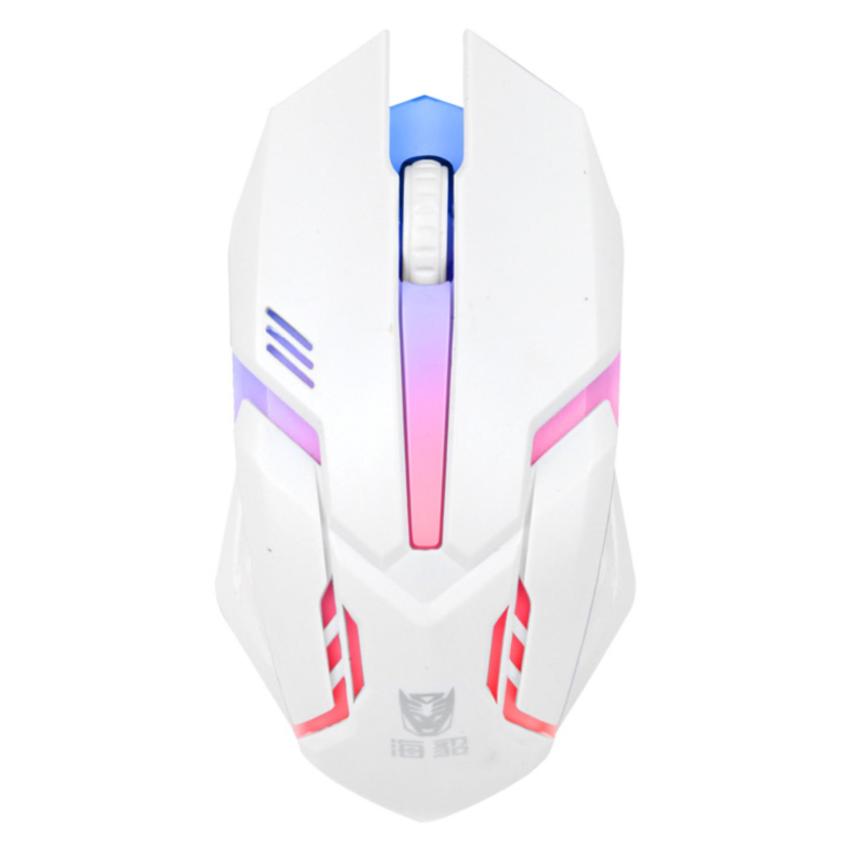 [HCM]Chuột game thủ thiết kế độc lạ có LED nhiều màu (Trắng)
