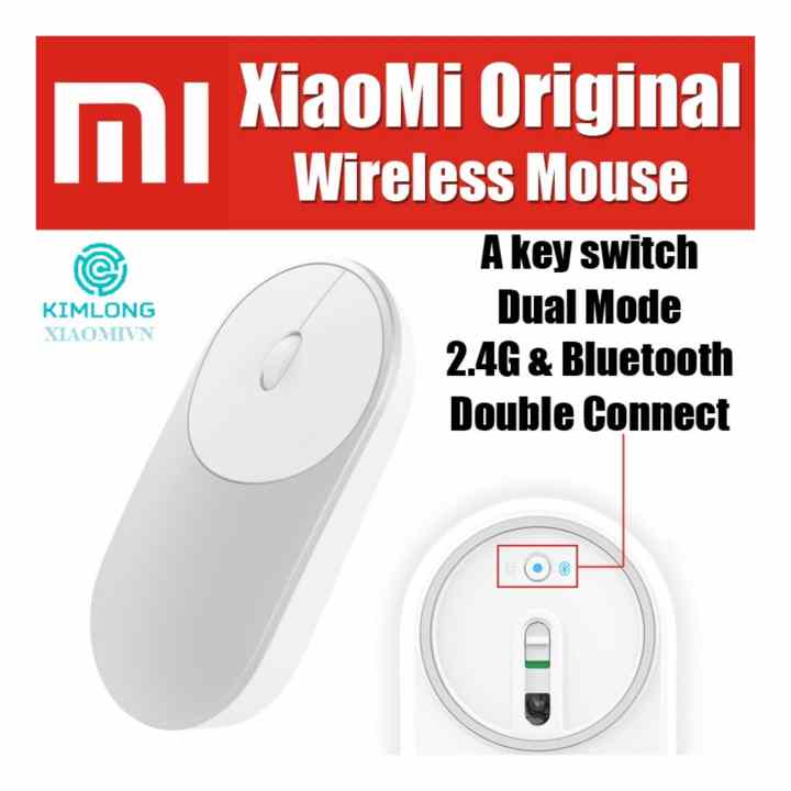 Chuột máy tính không dây Xiaomi Portable Mouse kết nối bluetooth hoặc wireless