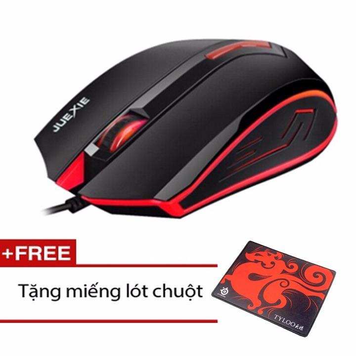 Chuột quang game thủ JUEXIE M611 3D LED có dây cực nhạy + Tặng kèm tấm lót chuột