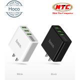 Cốc sạc 3 cổng Hoco C15 3A - màn hình LCD hiển thị điện áp (Đen) - Nhất Tín Computer