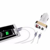 Cốc sạc trên oto 2 cổng USB (trắng)
