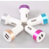 Cốc Sạc Xe Hơi 2 Cổng USB ( trắng phối hồng)