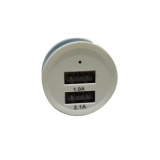 [HCM]Cốc sạc xe hơi 2 cổng USB (Trắng Xanh)