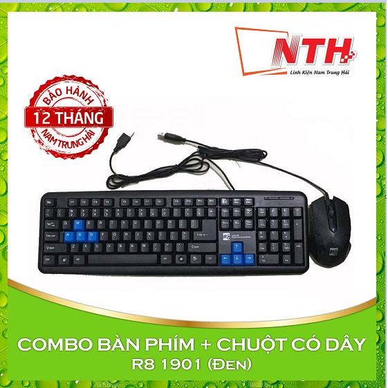 [HCM]COMBO Bộ bàn phím và chuột có dây R8 1901 / ZT-600 (Đen)