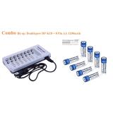 Combo Bộ sạc pin nhanh DP-K18 Tặng kèm 8 Pin Doublepow AA 1200mAh