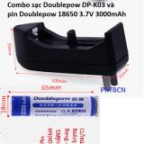 Combo sạc doublepow dp-k03 và pin dung lượng cao doublepow 18650 3.7v 3000mah