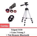 Combo tripod 3110 + lens 3 trong 1 + nút remote bluetooth