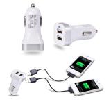 Củ sạc điện thoại trên xe hơi màu trắng (2 cổng USB 1.0A)