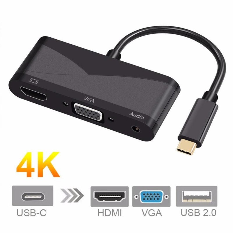 Bảng giá Cwxuan USB 3.1 Loại C sang 4 k HDMI, VGA 3.5 mét Âm Thanh, adapter USB 2.0-quốc tế Phong Vũ
