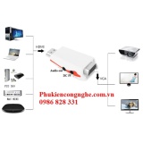 Đầu Chuyển đổi HDMI sang VGA + Audio có hỗ trợ nguồn ngoài
