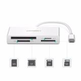 Đầu đọc thẻ USB Type C Ugreen 40444 (TF / SD 3.0 / CF / MS) cao cấp