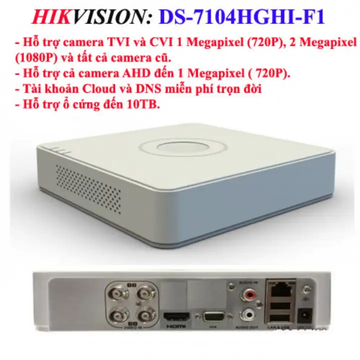 đầu Ghi Hinh Hikvision 4 Kenh Ds 7104hghi F1 Trắng Lazada Vn