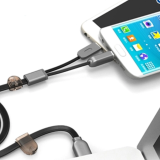 Dây cáp sạc 2 in 1 Lightning và Micro USB Remax Same Time (Đen)