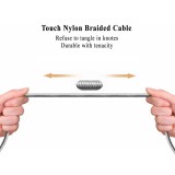 Cáp sạc iPhone Tuxedo Lightning USB bọc dù dài 30cm (sạc nhanh,siêu bền, chống xoắn)