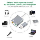 Dây chia mic và loa từ cổng Type C - Usb sound 7.1 Type C ( Dây )