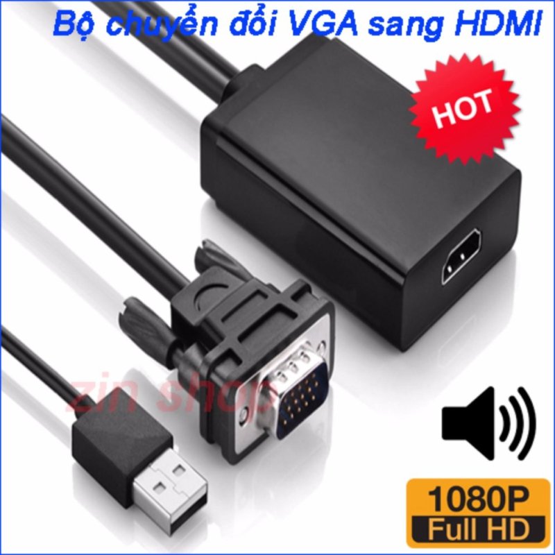 Bảng giá Dây chuyển đổi tín hiệu VGA sang HDMI và Âm Thanh Full HD 1080P loại tốt Phong Vũ