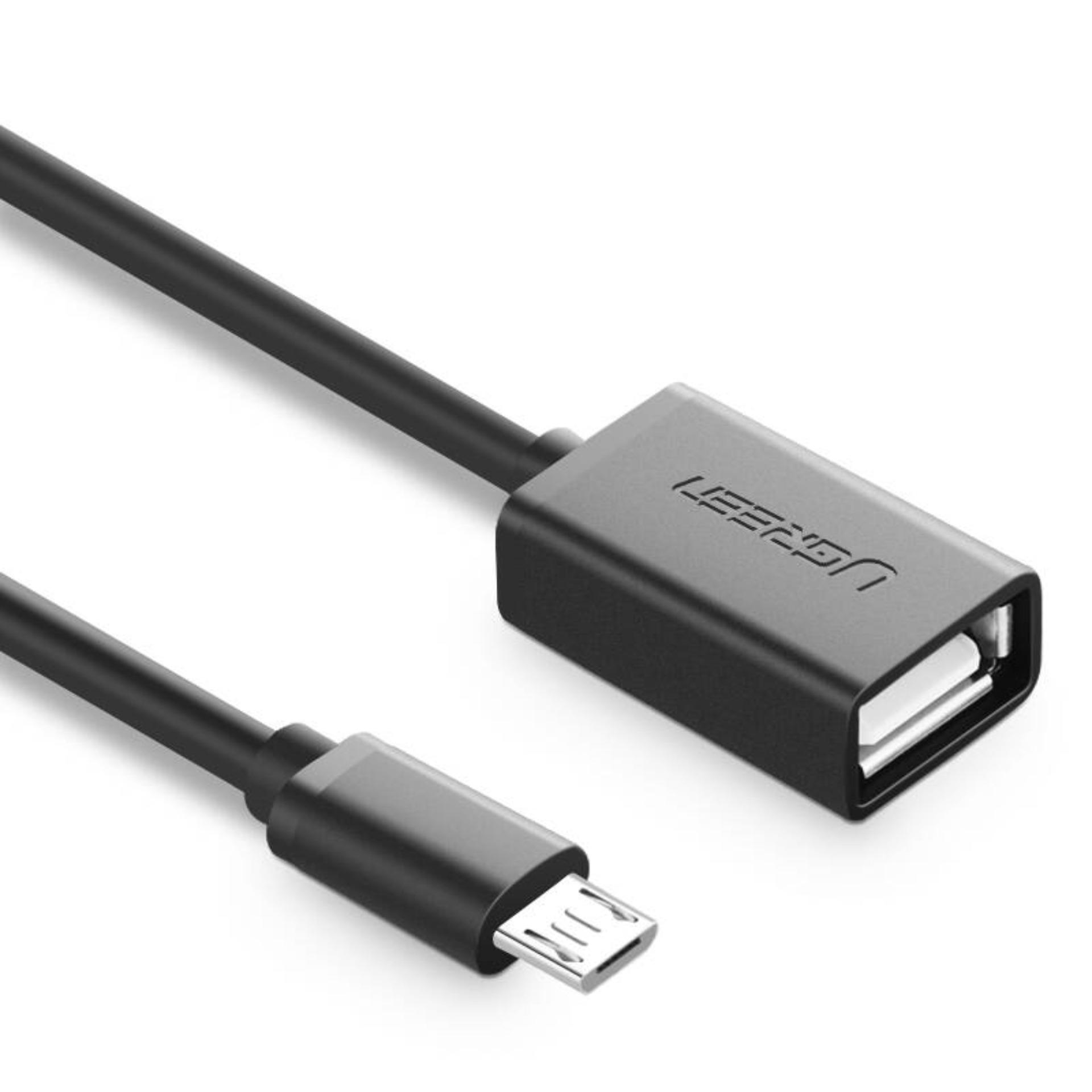 Dây Micro USB 2.0 OTG UGREEN US133 | Vỏ PVC cao cấp | Tốc độ truyền tải dữ liệu 480Mbps | Bảo hành 18 tháng