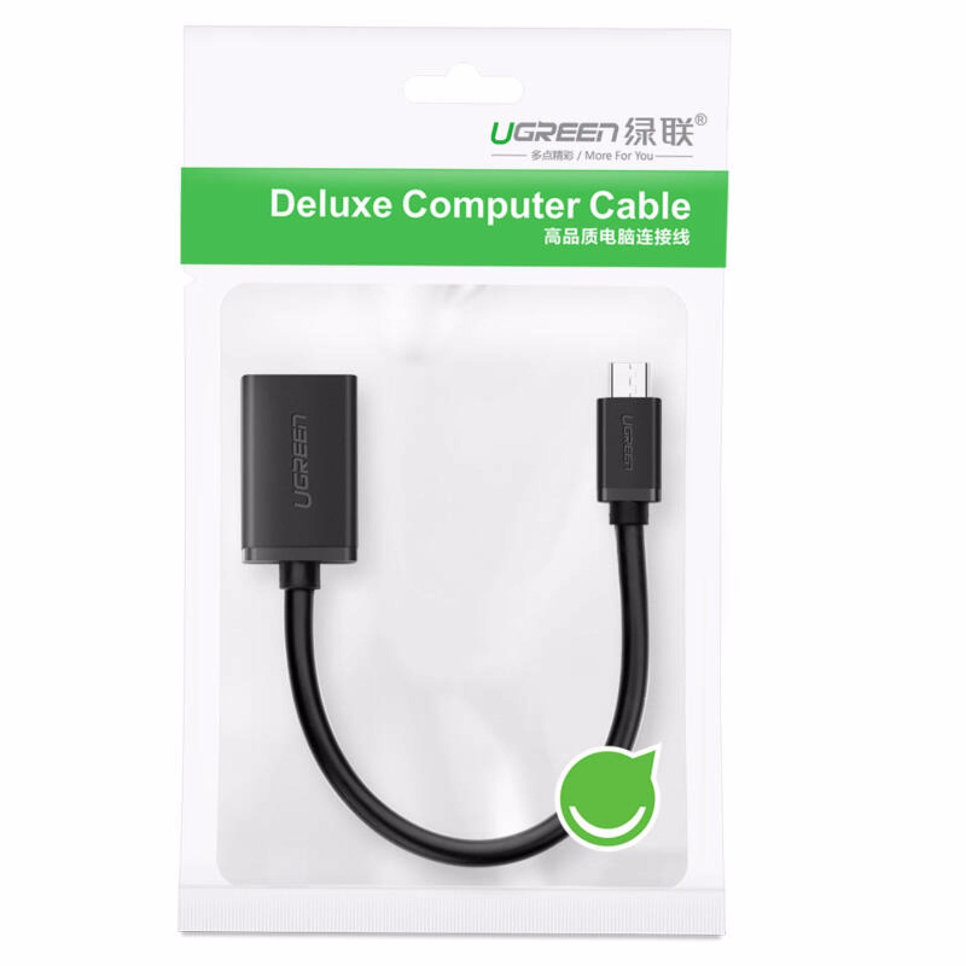 Dây Micro USB 2.0 OTG UGREEN US133 | Vỏ PVC cao cấp | Tốc độ truyền tải dữ liệu 480Mbps | Bảo hành 18 tháng