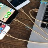 Dây sạc kết nối 3 đầu cho cả iPhone và android (lightning typeC micro USB)