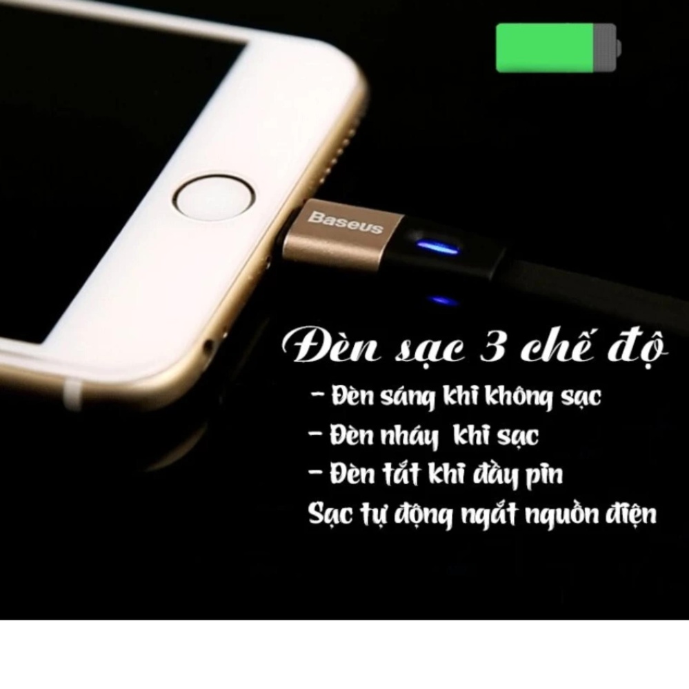 Dây sạc tự ngắt dành cho iphone hiệu Basues - Hàng nhập khẩu