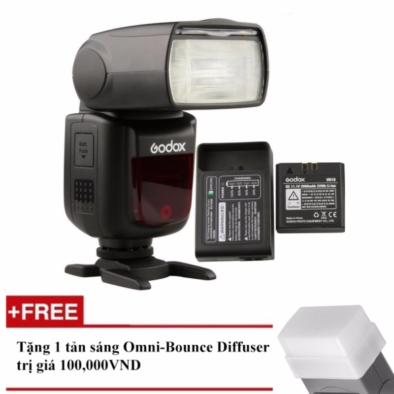 Đèn Flash Godox V860II Cho Canon (Kèm pin và sạc)  - Tặng tản sáng Omni bouce