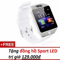 Đồng hồ thông minh Smart Watch Uwatch DZ09 (Vàng) - Hàng nhập khẩu + Tặng 1 đồng hồ đeo tay Sport LED