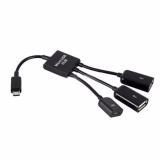 Dual Micro USB Host OTG Hub Adapter Cable For Dell Venue8 Pro Windows 8 Black