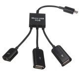 Dual micro usb host otg hub adapter cable for samsung s4 s5 tab note 2 3 4 htc