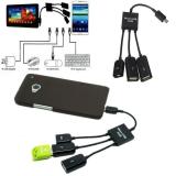 Dual Micro USB Host OTG Hub Adapter Cable For Samsung S4 S5 Tab Note 2 3 4 HTC